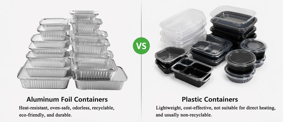 foil container VS plastic container